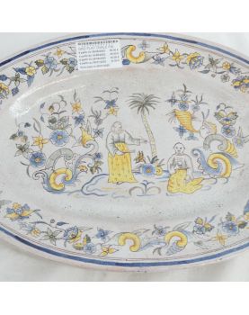 Grand Plat Ovale en Faïence