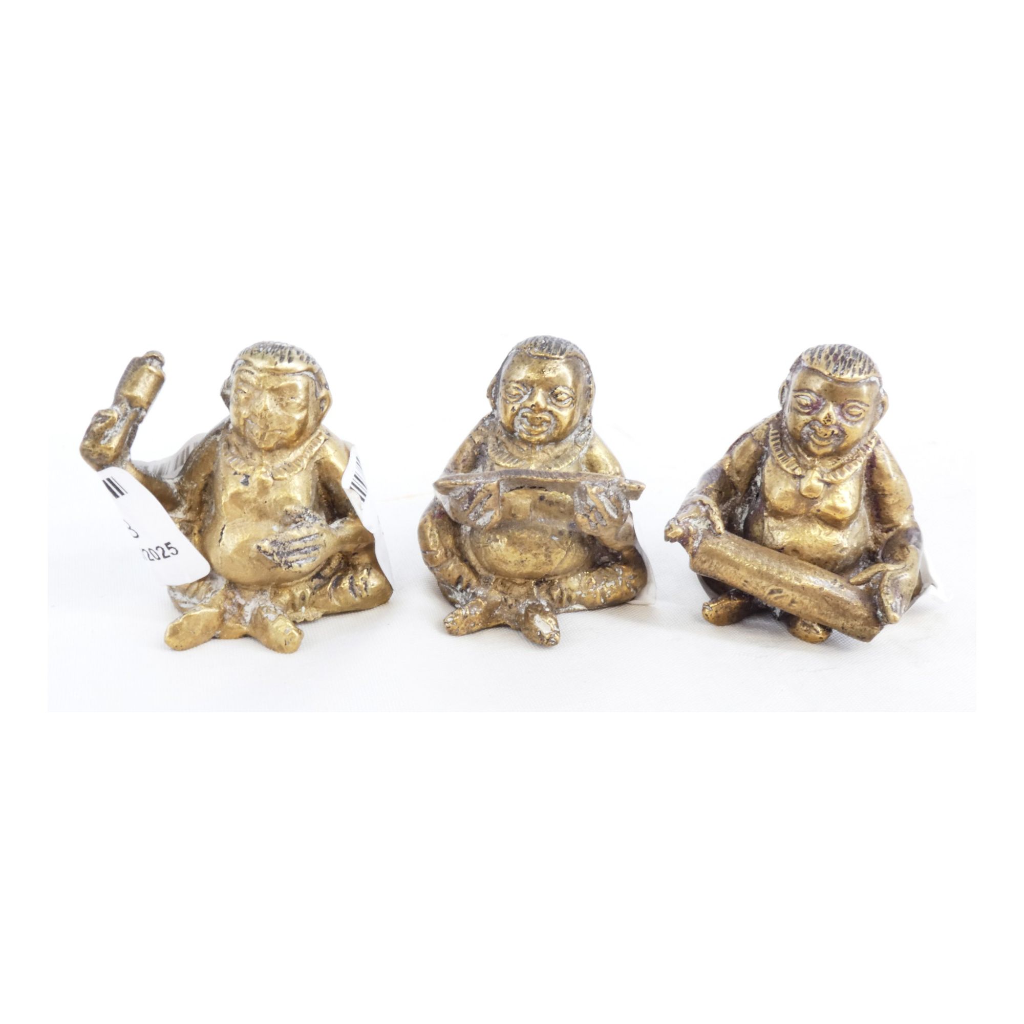 Lot de 3 Sujets Miniatures Sages Bouddhas en Bronze Lot de 3 Sujets Miniatures Sages Bouddhas en Bronze