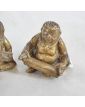 Lot de 3 Sujets Miniatures Sages Bouddhas en Bronze
