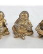 Lot de 3 Sujets Miniatures Sages Bouddhas en Bronze