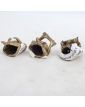 Lot de 3 Sujets Miniatures Sages Bouddhas en Bronze