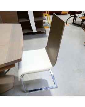 Salle à Manger Moderne Blanc et Bois Gris