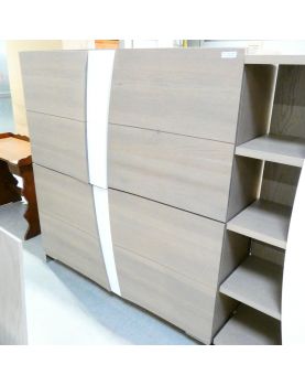 Salle à Manger Moderne Blanc et Bois Gris