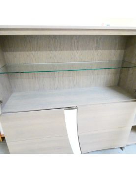 Salle à Manger Moderne Blanc et Bois Gris