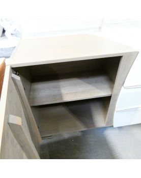 Salle à Manger Moderne Blanc et Bois Gris