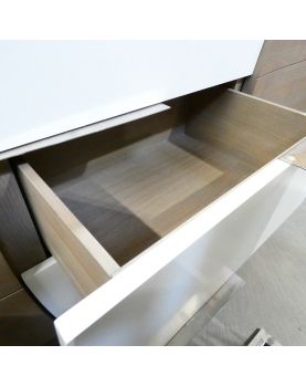 Salle à Manger Moderne Blanc et Bois Gris