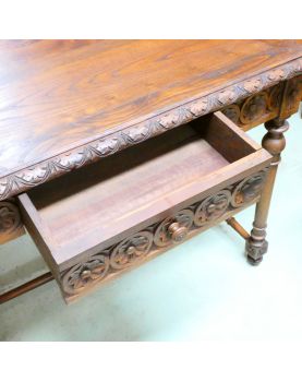 Petite Table en Chêne 1 Tiroir