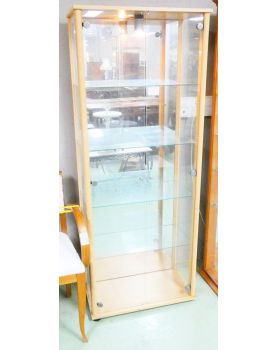 Vitrine 2 Portes Décor Hêtre Électrifié