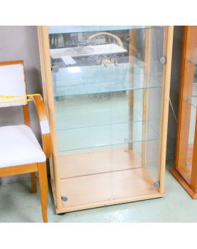 Vitrine 2 Portes Décor Hêtre Électrifié