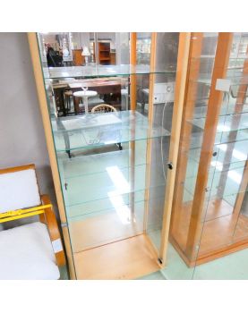 Vitrine 2 Portes Décor Hêtre Électrifié