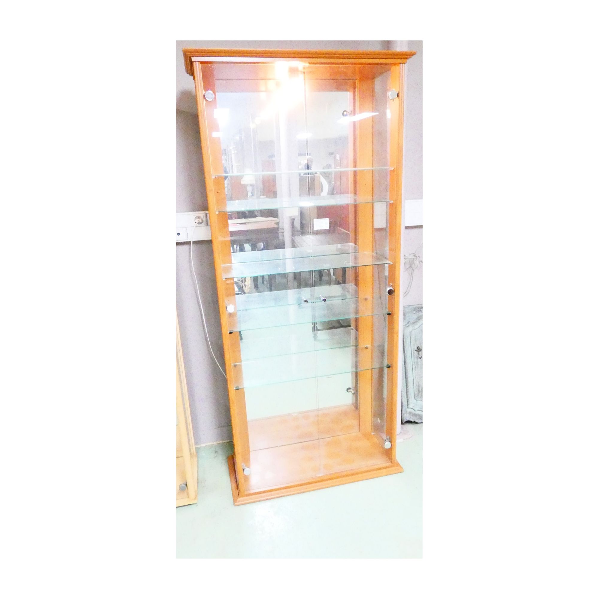 Showcase 2 Doors Decor Merisier Electric Showcase 2 Doors Decor Merisier Electric