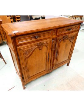 Ancien Buffet Normand Sculpté 2 Portes 2 Tiroirs Clé