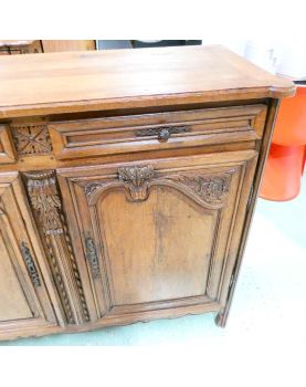 Ancien Buffet Normand Sculpté 2 Portes 2 Tiroirs Clé