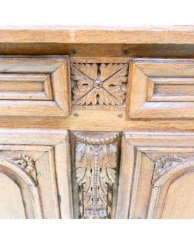 Ancien Buffet Normand Sculpté 2 Portes 2 Tiroirs Clé