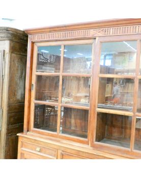 Buffet 2 Corps en Teck Haut 2 Porte Coulissantes 2 Portes 7 Tiroirs
