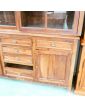 Buffet 2 Corps en Teck Haut 2 Porte Coulissantes 2 Portes 7 Tiroirs