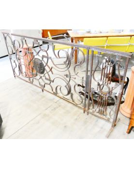 Large Rambarde d'Escalier in Iron Forged