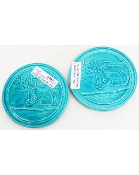 Paire de Sous Verres en Faïence