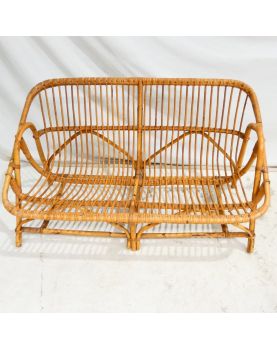 4 Piece Rattan Living Room Set from the 70s