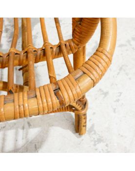 4 Piece Rattan Living Room Set from the 70s