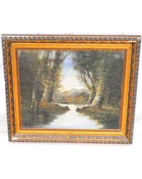 Huile sur Toile Paysage de Baldy dans le Goût de BARBISON
