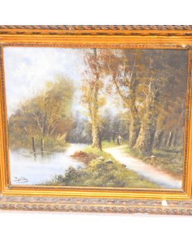 Huile sur Toile Paysage de Baldy dans le Goût de BARBISON
