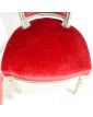 Paire de Chaises de Chambre Style Louis XVI Tapissées Rouge