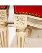 Paire de Chaises de Chambre Style Louis XVI Tapissées Rouge