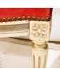 Paire de Chaises de Chambre Style Louis XVI Tapissées Rouge