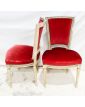 Paire de Chaises de Chambre Style Louis XVI Tapissées Rouge