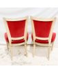Paire de Chaises de Chambre Style Louis XVI Tapissées Rouge