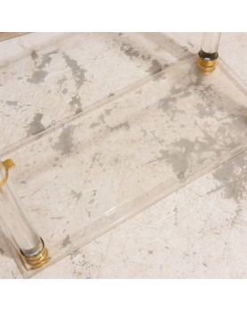 Shelf in Plexiglass With Tray in Glass