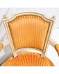 Paire de Fauteuils Louis XVI Ocre à Rayures