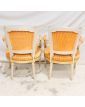 Paire de Fauteuils Louis XVI Ocre à Rayures