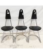 Série de 3 Chaises Moderne en Chrome