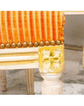 Série de 4 Chaises Tapissées Style Louis XVI