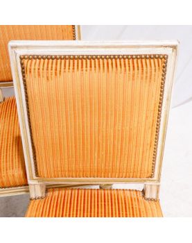 Série de 4 Chaises Tapissées Style Louis XVI