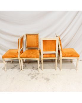 Série de 4 Chaises Tapissées Style Louis XVI