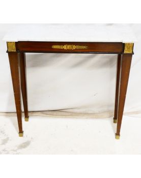 Petite Console Style Empire Dessus Marbre Blanc