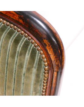 Paire de Fauteuils Voltaire Tapissés Vert