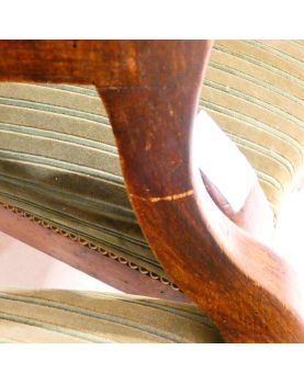 Paire de Fauteuils Voltaire Tapissés Vert