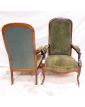 Paire de Fauteuils Voltaire Tapissés Vert