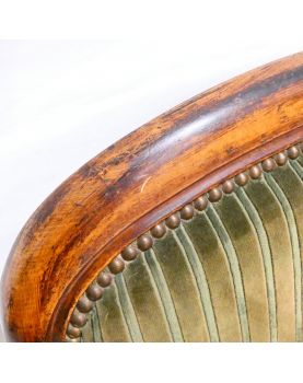 Paire de Fauteuils Voltaire Tapissés Vert