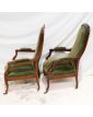Paire de Fauteuils Voltaire Tapissés Vert