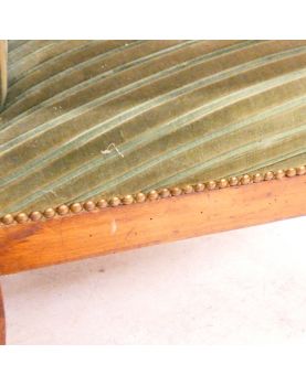 Paire de Fauteuils Voltaire Tapissés Vert