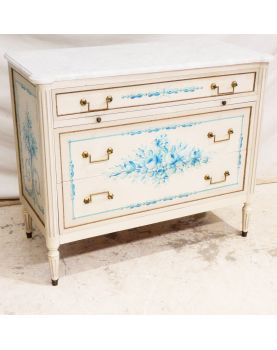 Commode Moderne Style Louis XVI Dessus Marbre Blanc