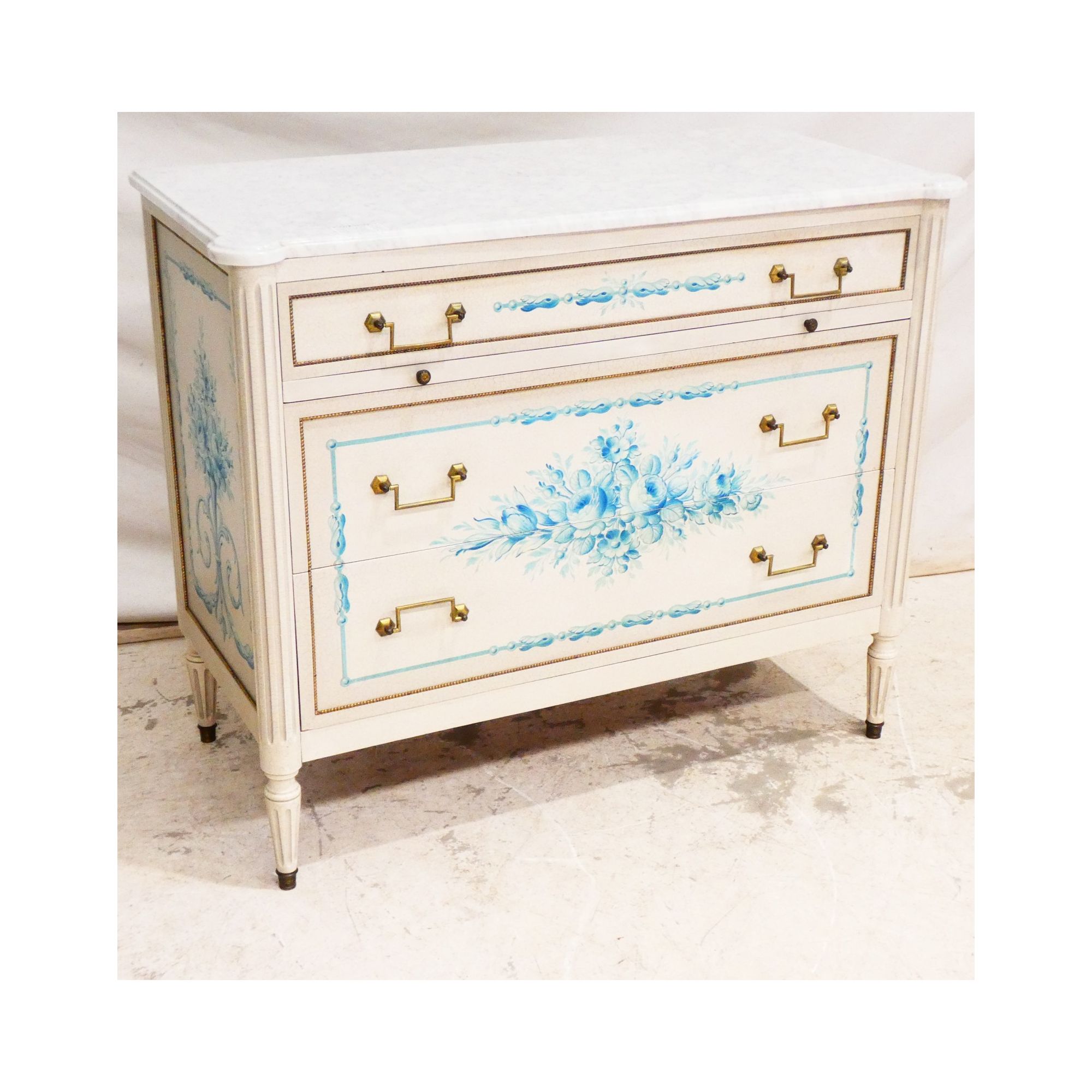 Chest of drawers Modern Style Louis XVI Top Marble White Chest of drawers Modern Style Louis XVI Top Marble White