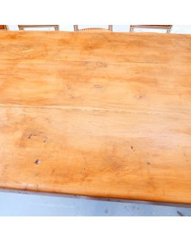 Table de Ferme en Orme Patine Ancienne