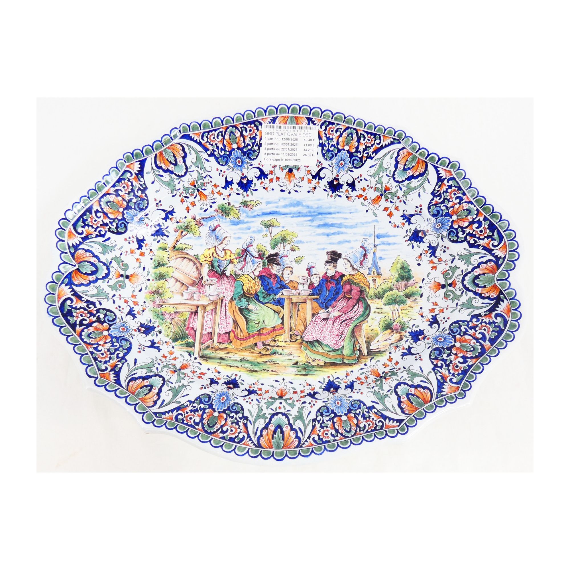 Grand Plat Ovale Décor Folklorique Grand Plat Ovale Décor Folklorique