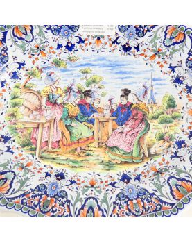 Large Oval Folk Decor dish
